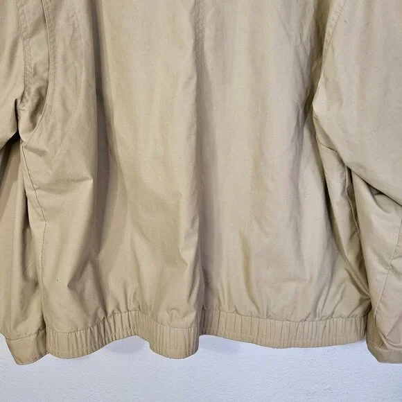 Vintage Men's London Fog Bomber Style Beige Jacket Preppy Casual Size L - Picture 8 of 11
